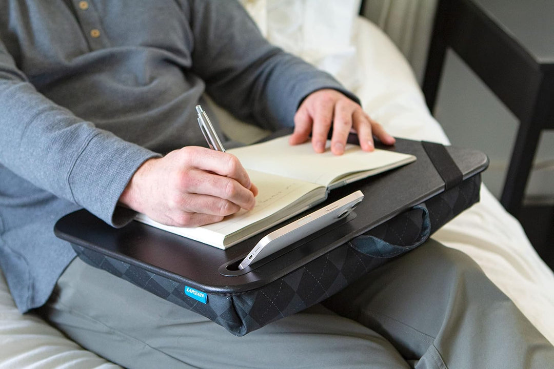 LAPGEAR Designer Schossschreibtisch mit Telefonhalter und Geräteleiste, für Laptops bis zu 15,6 Zoll