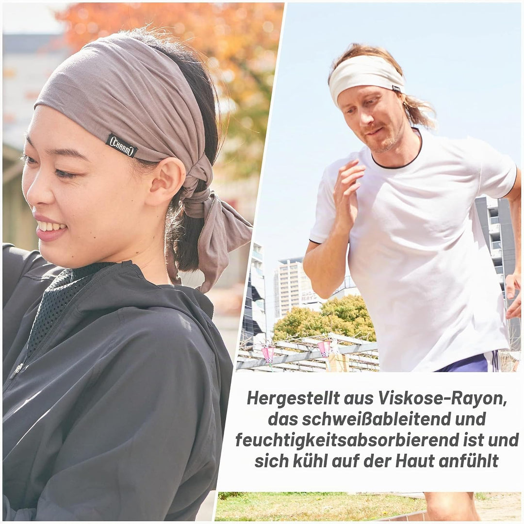 CHARM Stirnband Herren Bandana Kopftuch, Haarband Damen Wickeln Lange Dekorative Bänder, Schweissbän