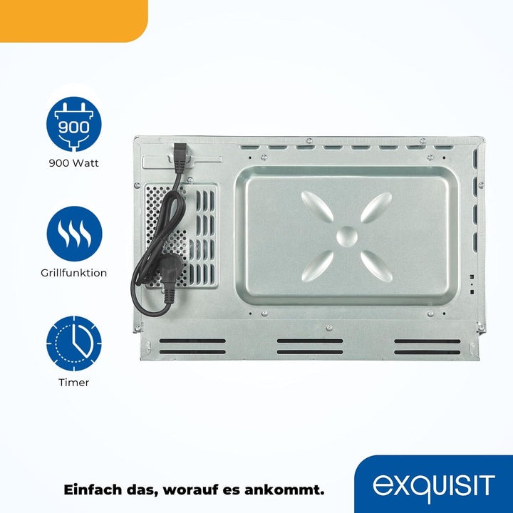 Exquisit EMW25-G-020 weiss | 60cm Einbaumikrowelle | Grillfunktion | Touch | Timer | Schnellstart