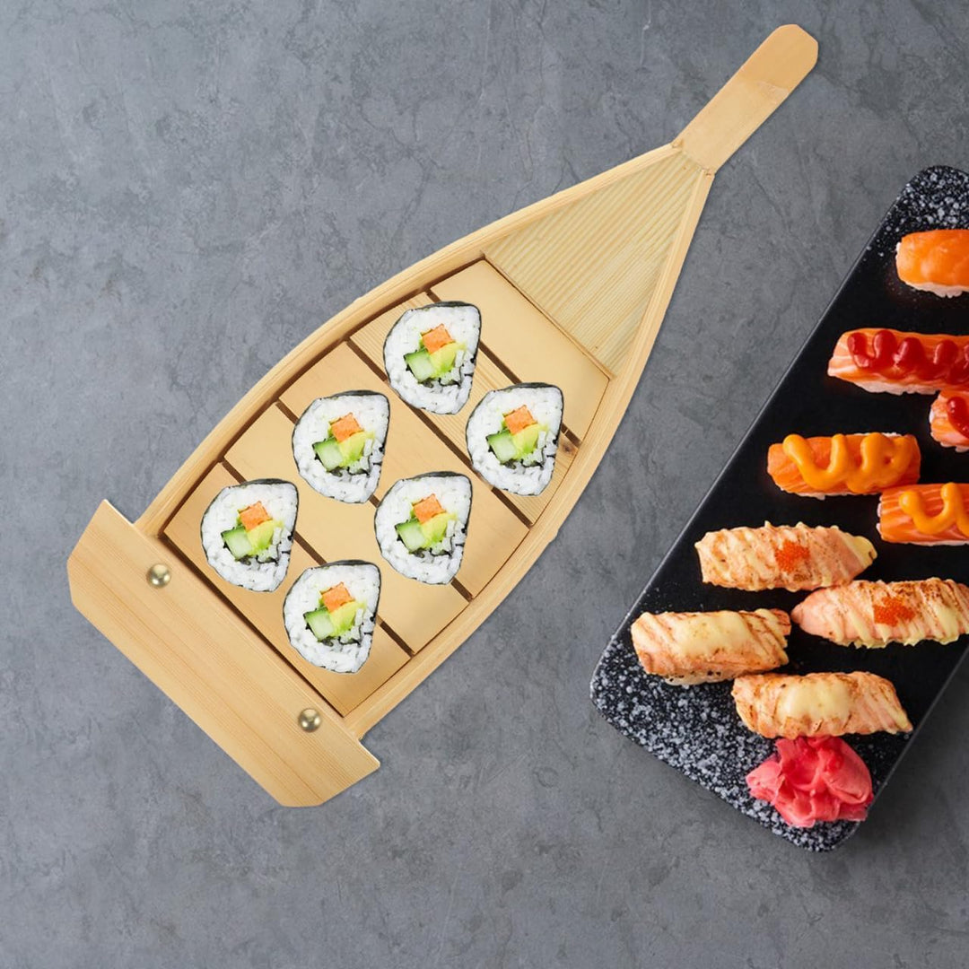 DOITOOL Holz Sushi Boot Sushi Teller Japanischen Stil Sushi Tablett für Home Restaurant