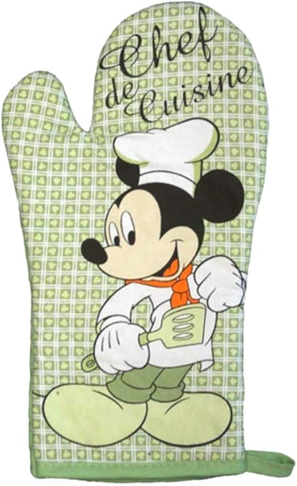Disney Oven Mitt Pot Holder & Dish Towel 3 pc Kitchen Set (Mickey Mouse Green) Grün, Grün