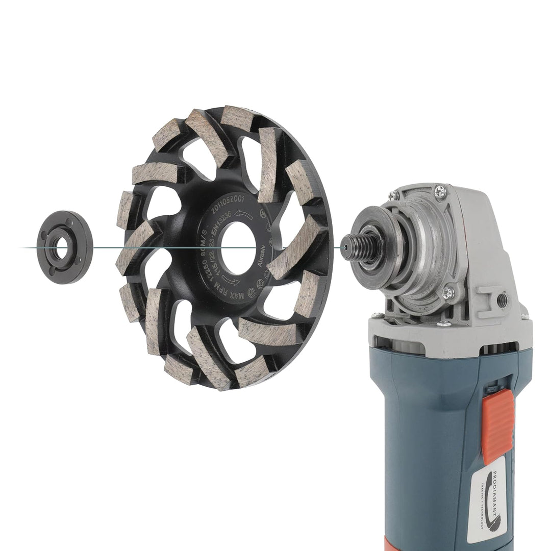 PRODIAMANT Diamant-Schleiftopf 115 mm x 22,2 mm Turbo ST91 Diamantschleifscheibe Asphalt Estrich Pro