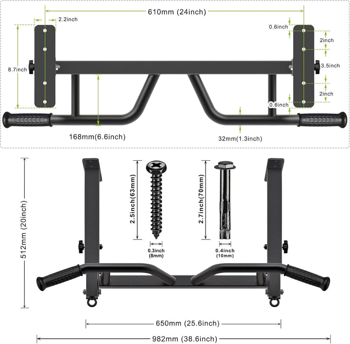 SELEWARE Klimzugststange Wand Klimmzugstange Decke -Pull Up Bar Klimmzugstange zur Deckenmontage, ve