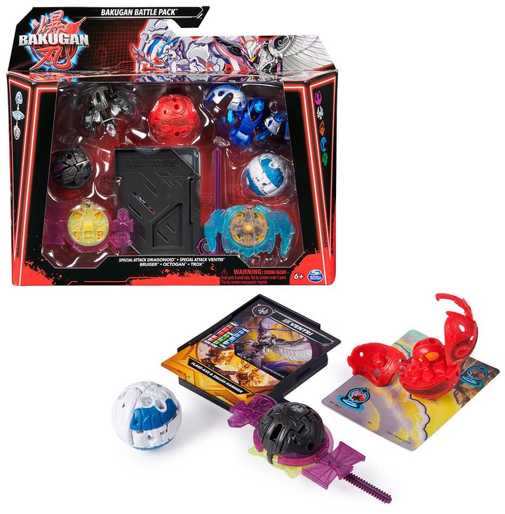 Bakugan 3.0 Battle Pack mit 5 Bällen (2 Special Attack Dragonoid & Ventri und drei Core Balls Bruise