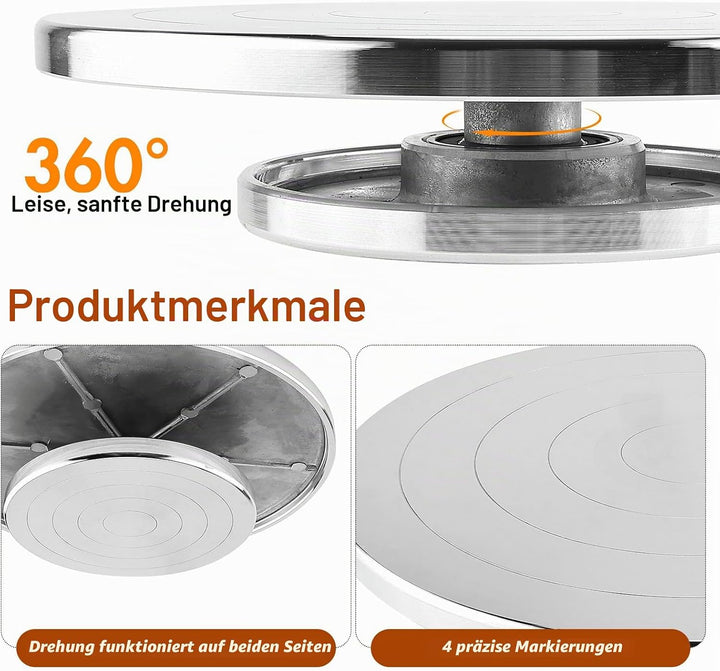 Homtone 20cm Drehbare Töpferscheibe mit Werkzeugset, Doppelseitiges Töpferrad, Aluminiumlegierung Ho