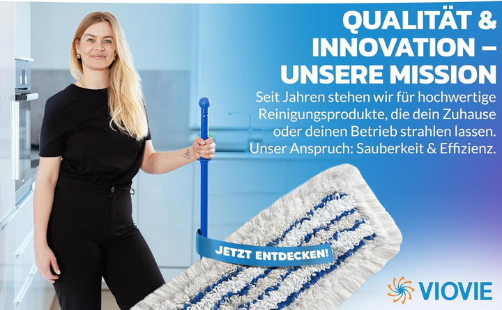 Premium Hospital WISCHBEZUG 50CM | 3er Pack | Profi Wischmopp aus Mikrofaser, Baumwolle & Polyester