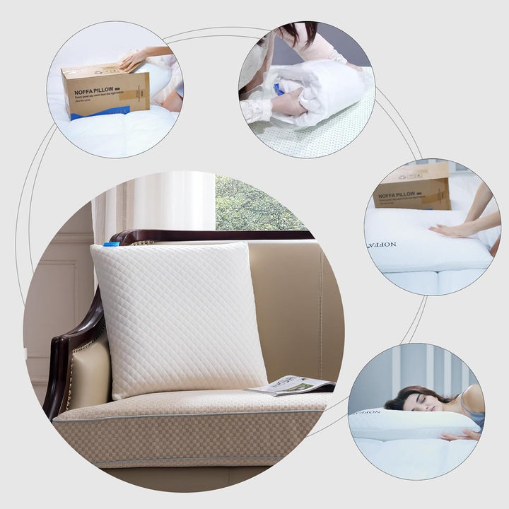 NOFFA Weich Viscoelastisches Schlafkissen für Seiten- und Rückenschläfer Bauchschläfer, Memory Foam