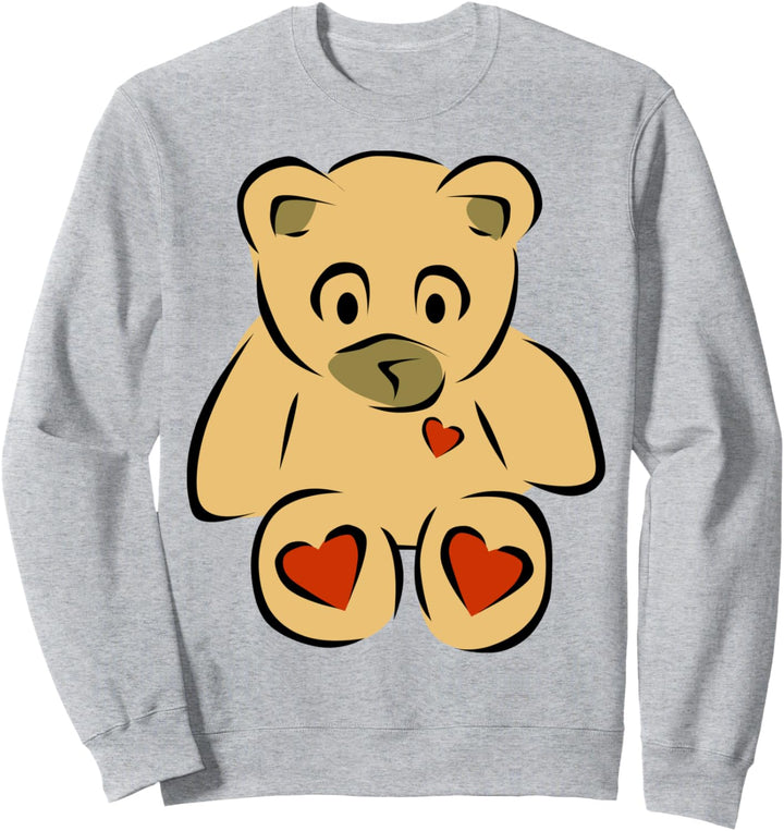 Tan Teddybär Herz Sweatshirt