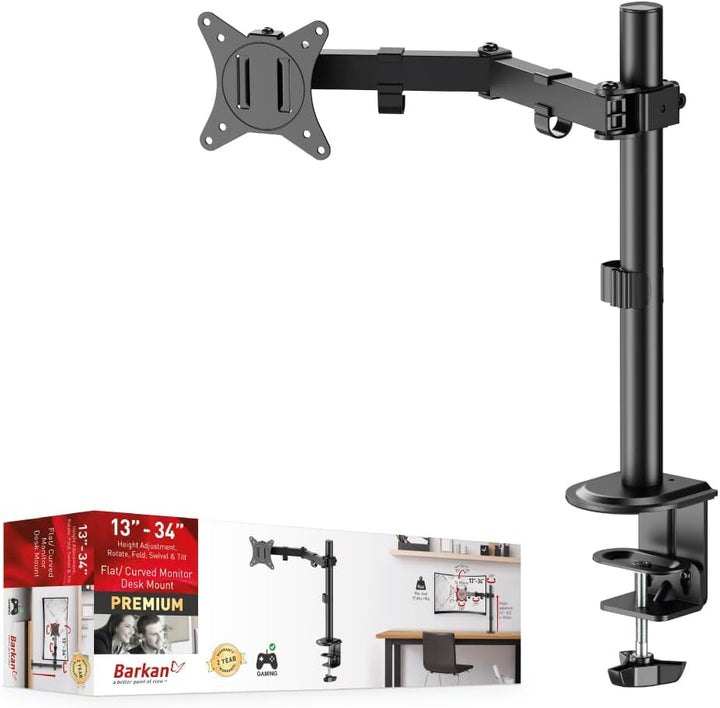 Barkan Monitor Halterung Einarm 13-32 Zoll LED/LCD Schreibtisch Bildschirm Halterung,Monitor Tischha
