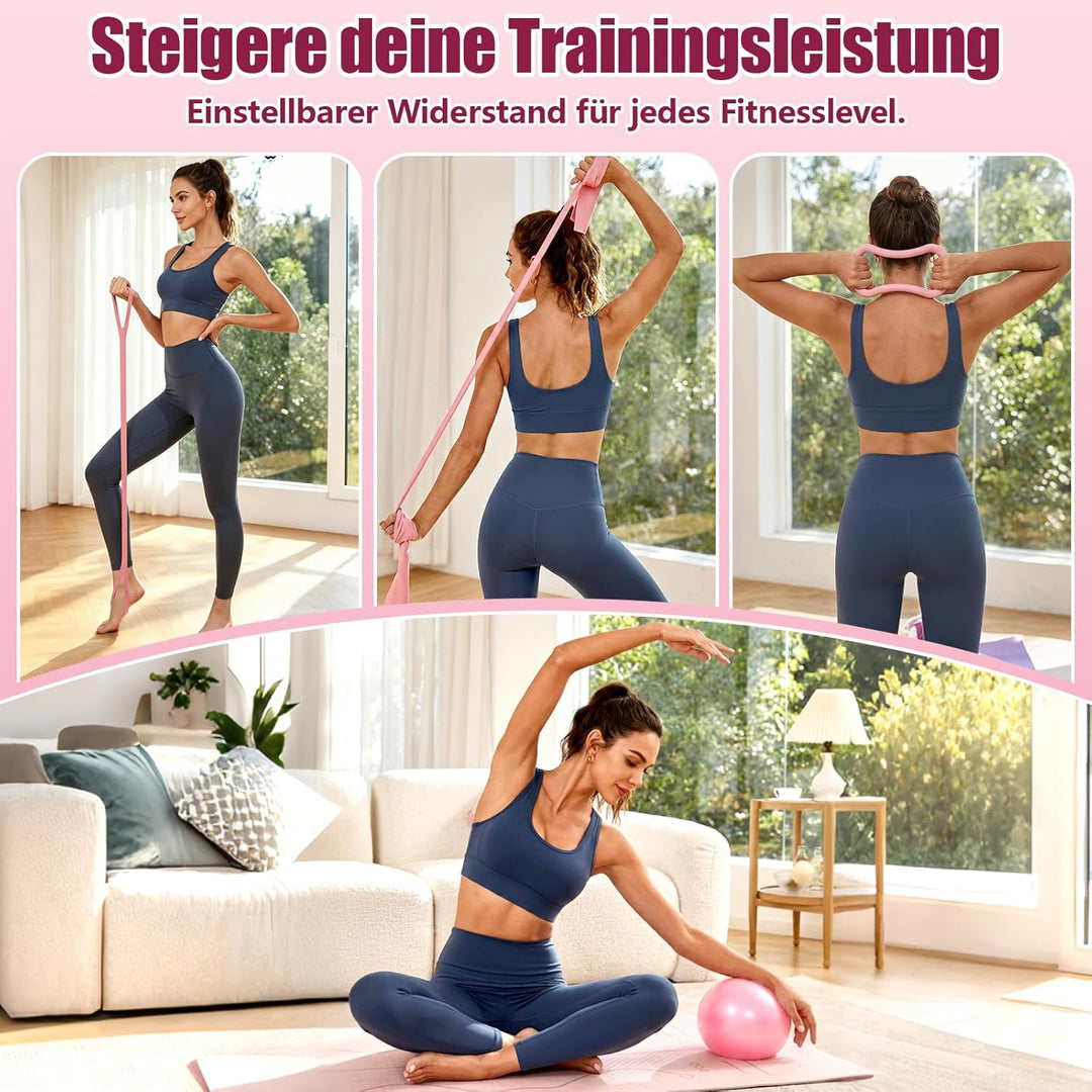 Pilates Set, Pilates Ring Zubehör Set 13 Stück mit 13" Ring, 10" Ball,Fitnessbänder & Zubehör,Pilate