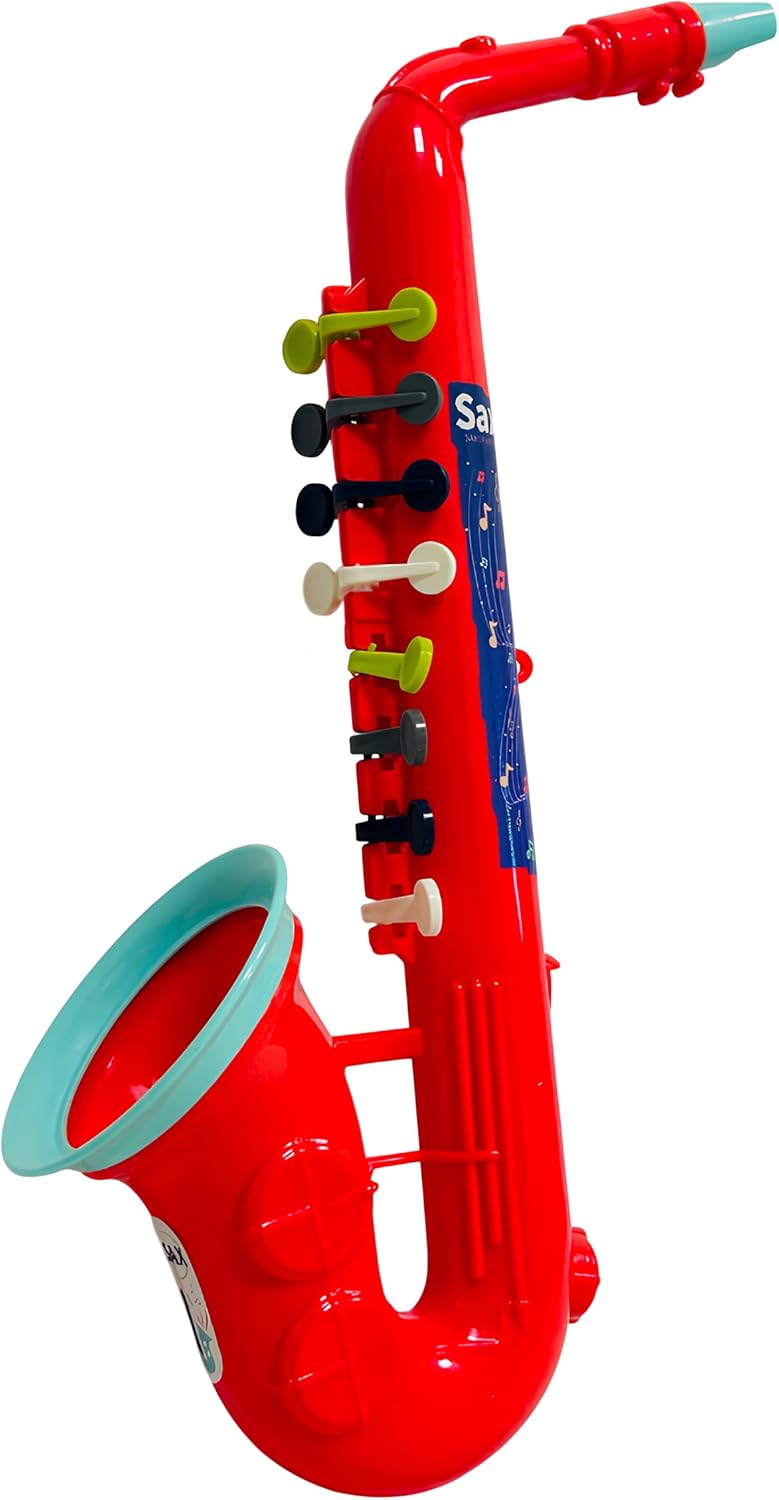 Trompete Spielzeug für Kinder 35 cm mit 4 Tasten Trompete Kunststoff Saxophon Spielzeug Saxophon 35