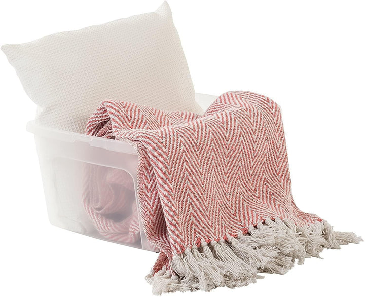 Iris Ohyama, 3er-Set Aufbewahrungsboxen, 18L - Stapelbar - L39.5 x B34 x H20 cm - Transparent. Trans