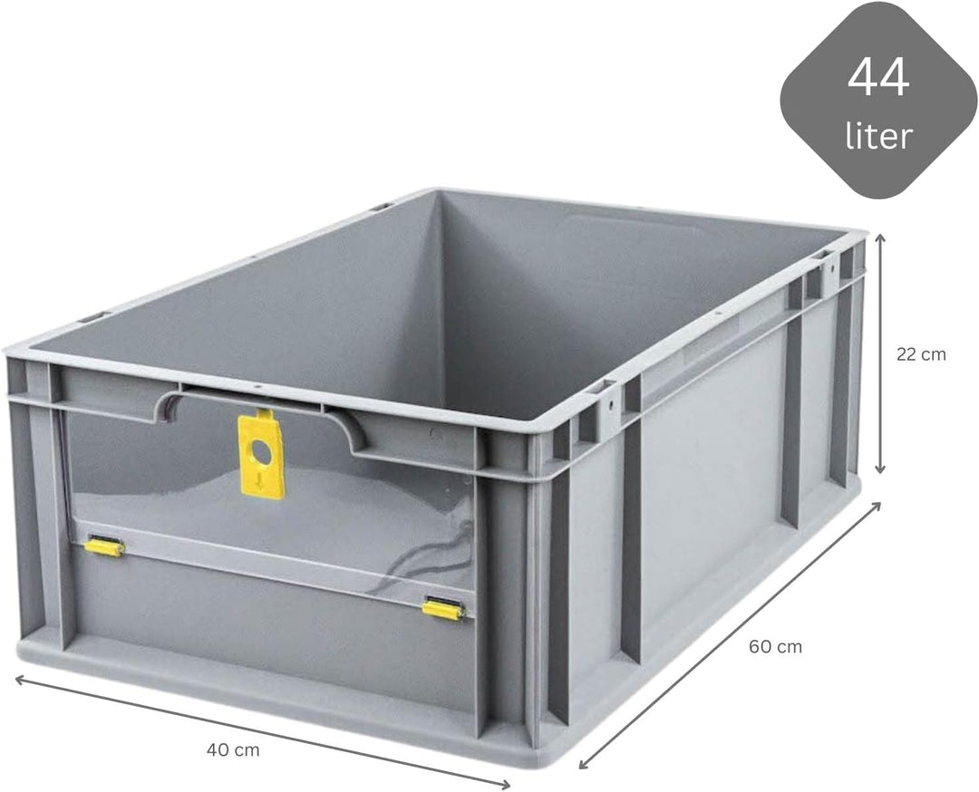 SparSet 10x Eurobox NextGen Insight Cover | HxBxT 22x40x60 | 44 Liter | Niedrig/Gelb | Eurobehälter,