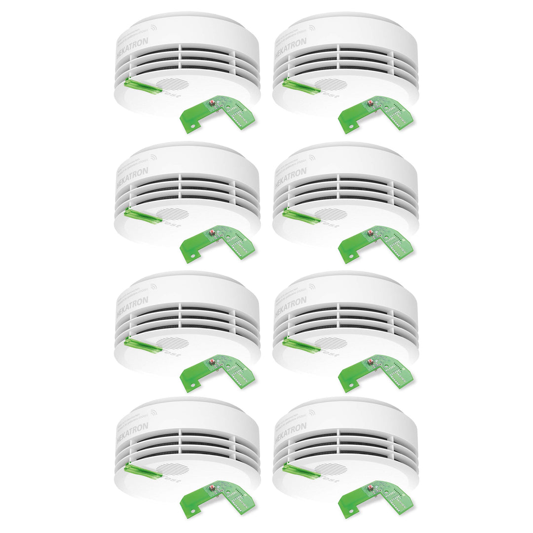 Hekatron 31-5000030-02-01 weiss Rauchmelder, Genius Plus X 3V, Single Pack inkl. Funkmodul 8er Pack