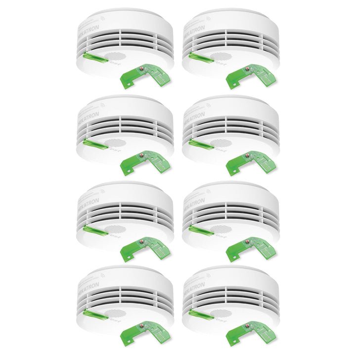 Hekatron 31-5000030-02-01 weiss Rauchmelder, Genius Plus X 3V, Single Pack inkl. Funkmodul 8er Pack