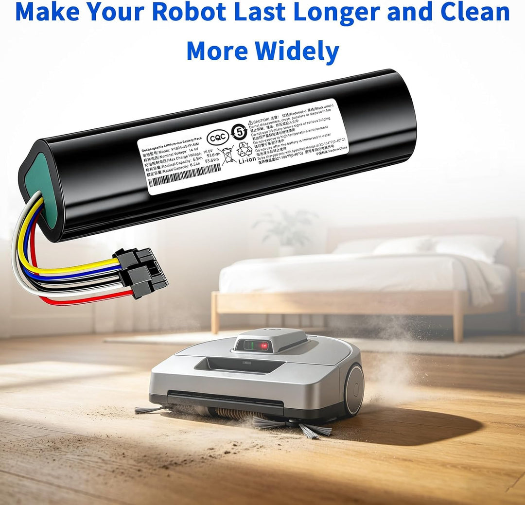 6500mAh Hochkapazitäts-Akku für Neato D3 D4 D5 D6 D7 Roboter-Staubsauger – Ersatzbatterie, Kompatibe