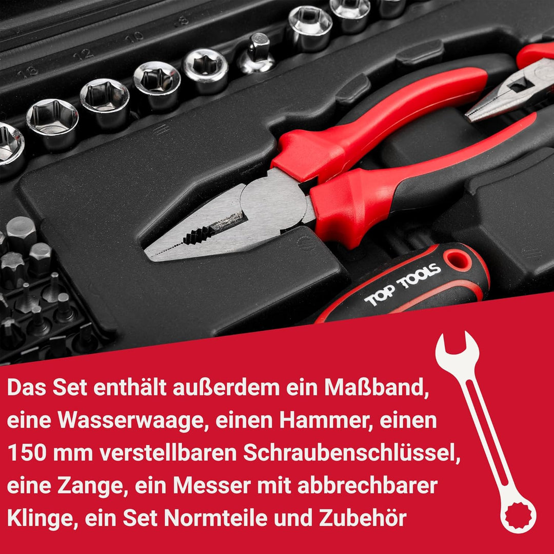 38D545 Steckschlüssel-Set Werkzeug-Schraubendreher-Einsätze 194 Stück Werkzeugkoffer