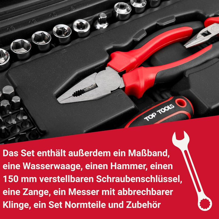 38D545 Steckschlüssel-Set Werkzeug-Schraubendreher-Einsätze 194 Stück Werkzeugkoffer