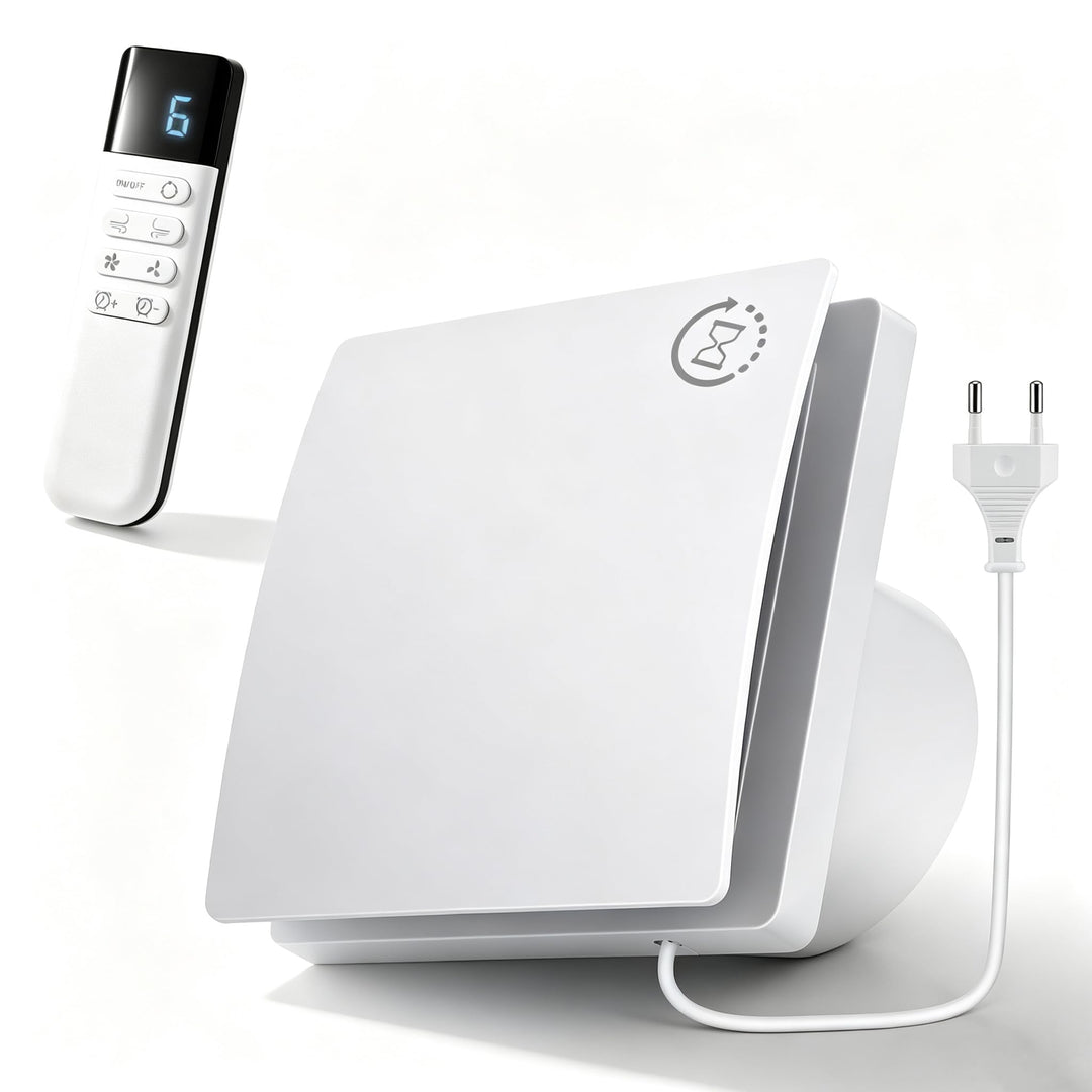 Leiser 100mm Badezimmerlüfter mit Fernbedienung, Timer und 9 Geschwindigkeitsstufen, 150 m³/h Luftdu