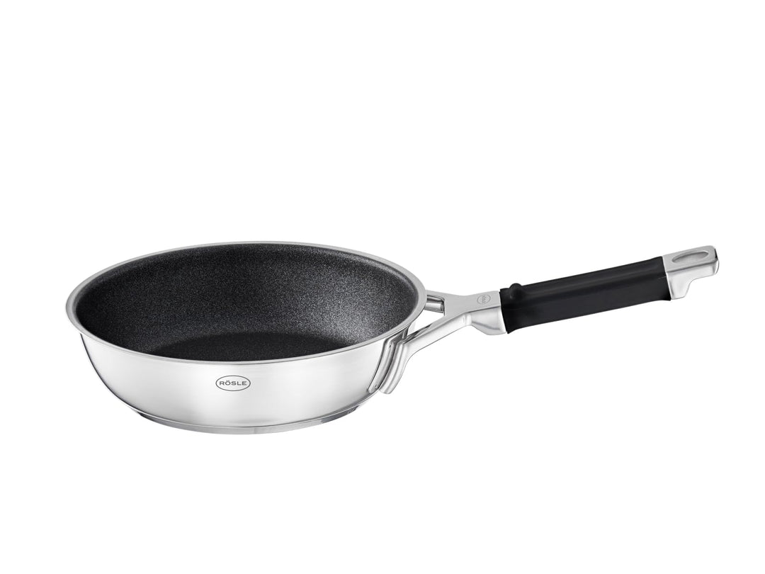 RÖSLE SILENCE PRO Bratpfanne, Pfanne mit kratzfester Premium-Antihaftversiegelung ProResist, Silikon