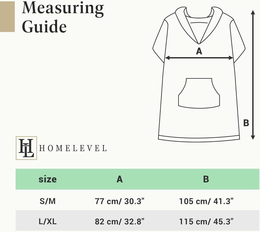HOMELEVEL Badeponcho Unisex - Surf Poncho aus 100% Baumwolle - Tuch für Erwachsene - Bademantel für