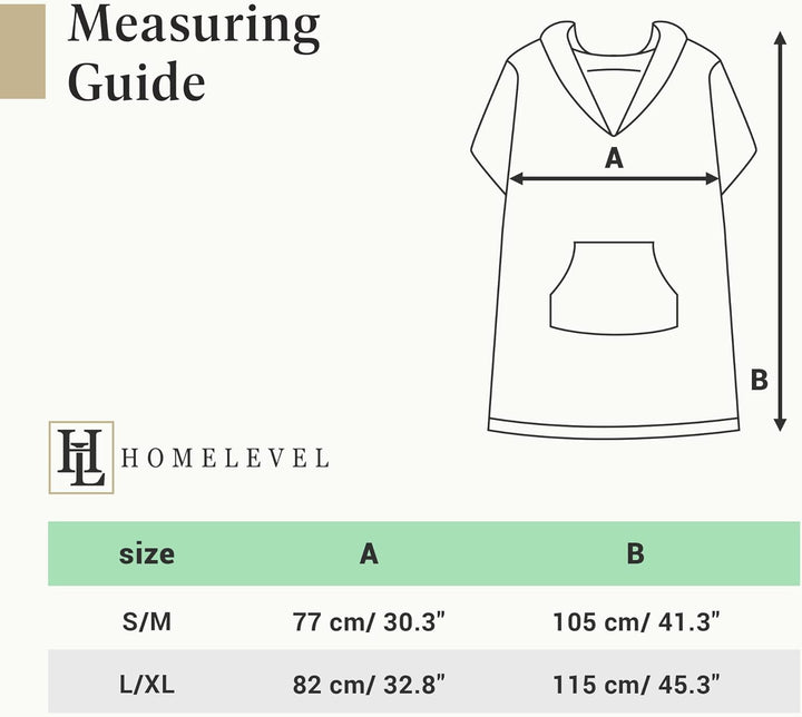 HOMELEVEL Badeponcho Unisex - Surf Poncho aus 100% Baumwolle - Tuch für Erwachsene - Bademantel für