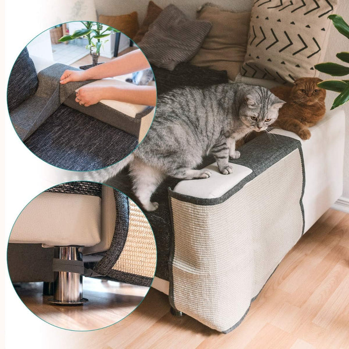 Navaris Katzen Kratzmatte Kratzschutz Sofa Links - Sisal Kratzteppich für Katze - Couch Katzenkratzm
