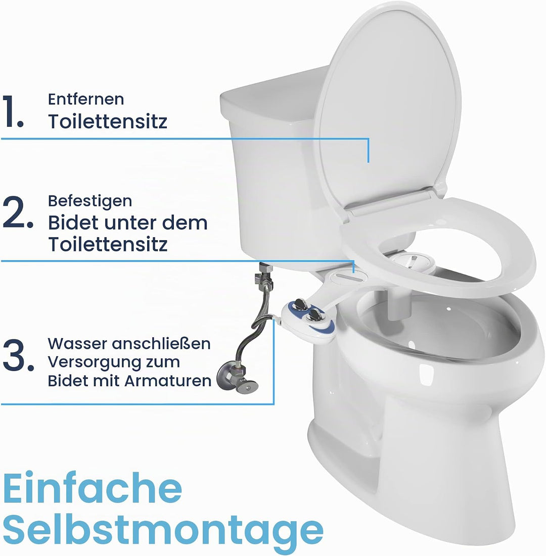 Luxe Bidet NEO 185 - Selbstreinigende, Doppeldüse, nicht elektrischer Bidet-Aufsatz für Toilettensit
