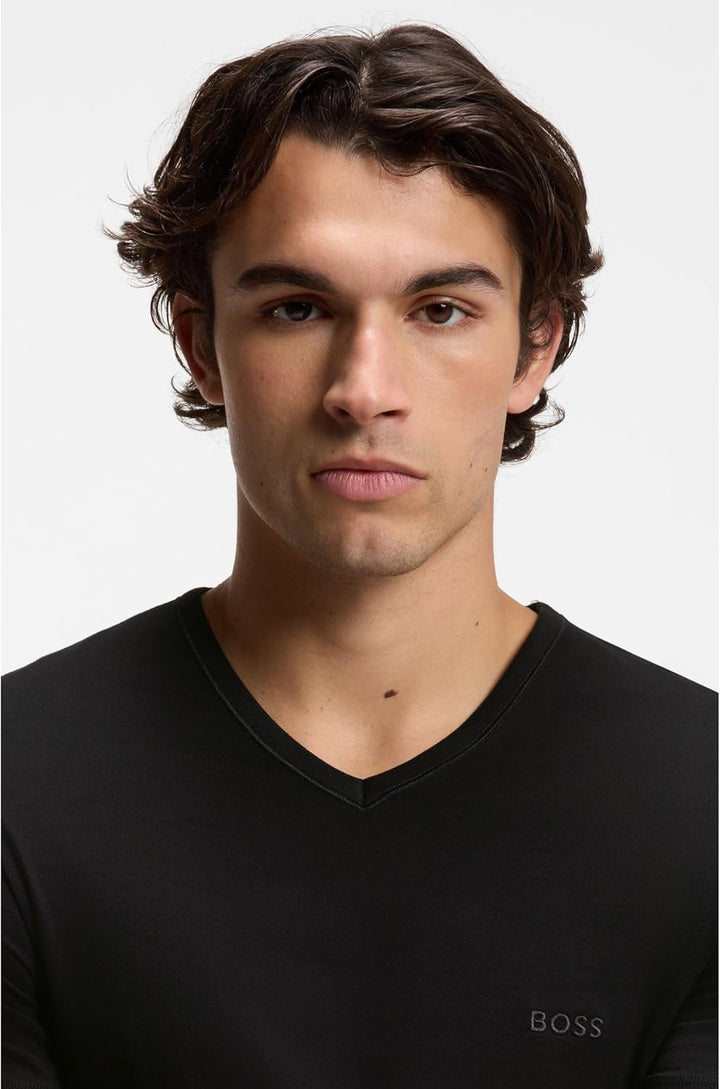 BOSS Herren TShirtVN 3P Classic Dreierpack T-Shirts mit V-Ausschnitt aus Baumwolle XS New - Black, X