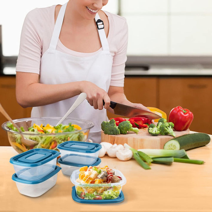 EFISH 20PCS Rechteck Kunststoff Portion Box Sets mit Deckel，Food Aufbewahrungsbox, Behälter Sets, Le