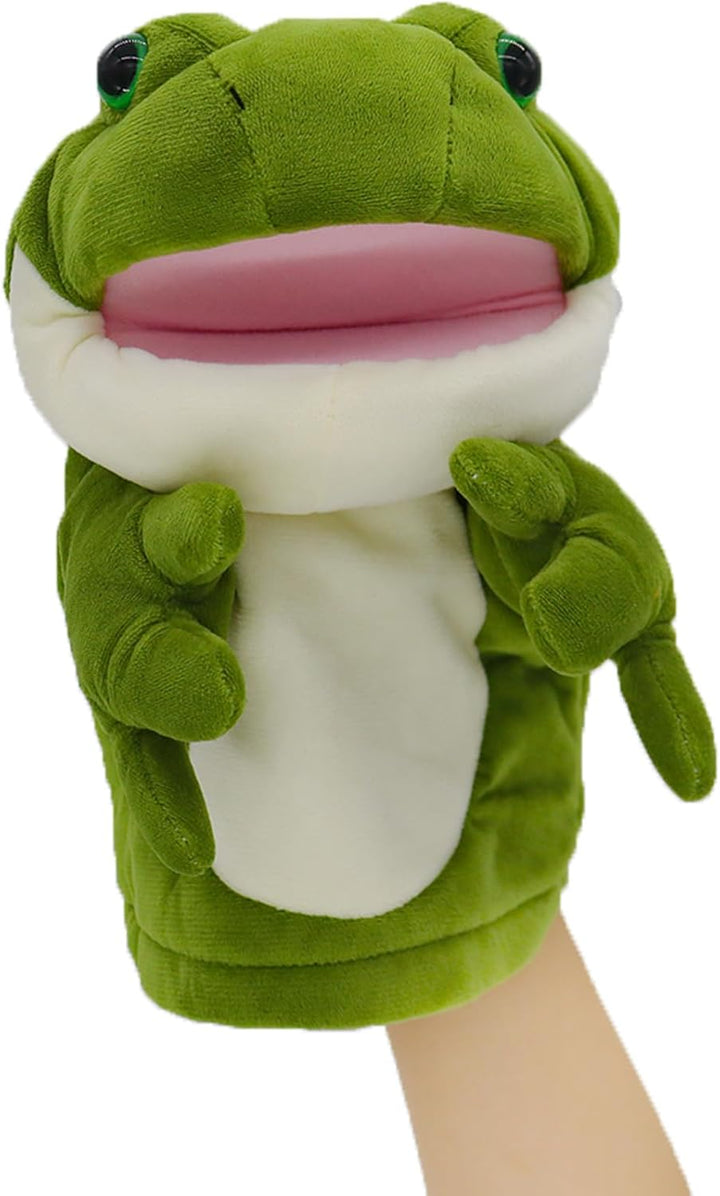 lilizzhoumax Frosch Kuscheltier, Simuliertes Tier Frosch Handpuppe aus Plüsch, Kawaii Niedliches Rol