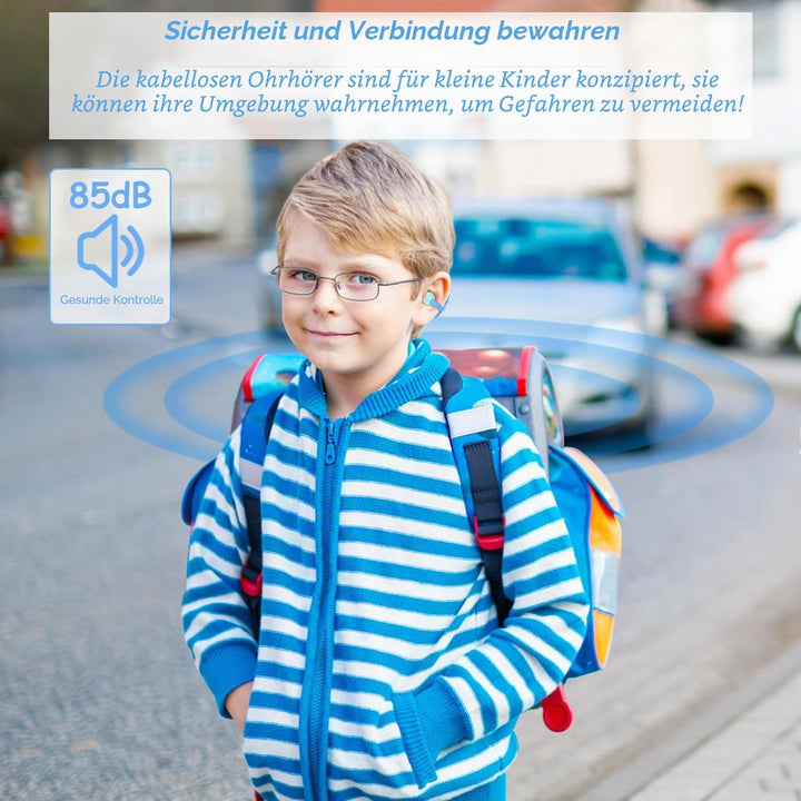 BANIGIPA Kinder True Wireless Earbuds, offene Ohrhörer für, leicht und bequem, 85 dB gesunde Lautstä