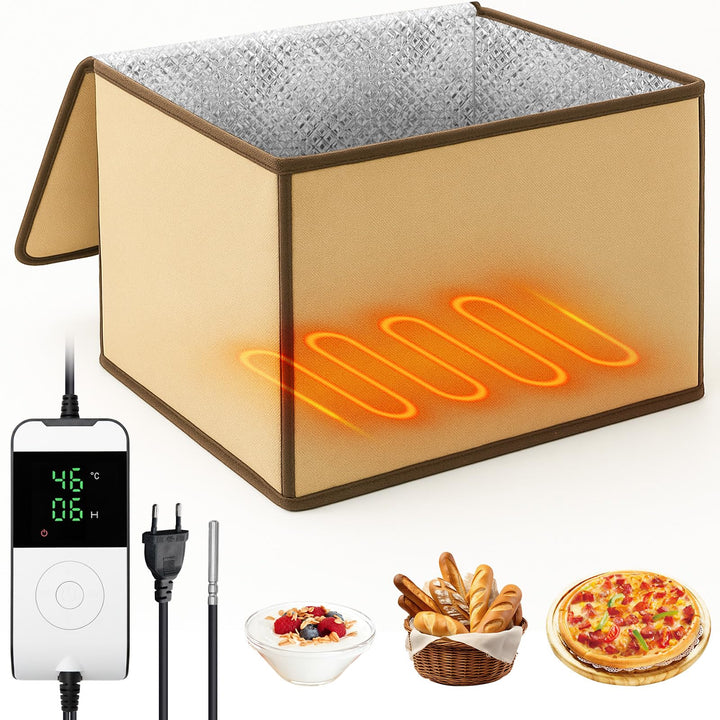 Brot Gärbox Sauerteig – Elektrischer Teigbox mit Temperatur- und Timersteuerung, Faltbare Brot Gärsc