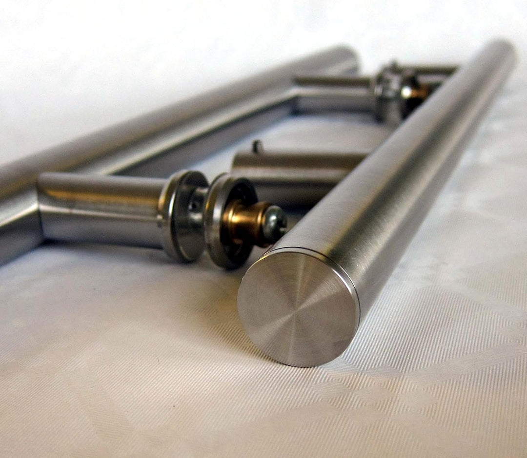 BM2-1025-2-420-AS: Schiebetürsystem ESG 1025x2175x8mm Dekor M2, Siebdruck; Schienensystem ALU SlimLi