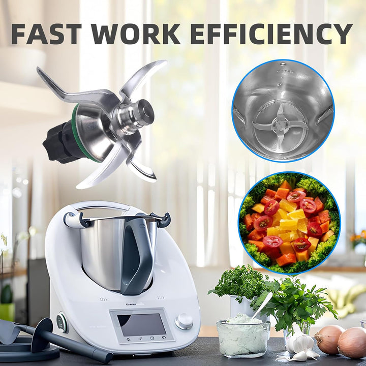 Mixmesser für Thermomix TM5/6, Messer aus Edelstahl Ersatz kompatibel mit Küchenmaschine, Ersatzmess