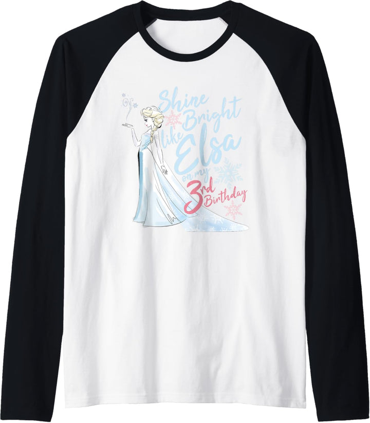 Disney Frozen Elsa Shine Bright On My 3rd Birthday Raglan