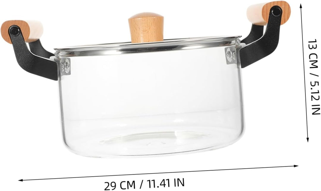 BESPORTBLE Glas- Kochtopf mit Deckel 2 5 L Hitzebeständiger Glas- Kochtopf Glas- Kochgeschirr- Set K