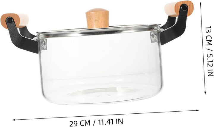 BESPORTBLE Glas- Kochtopf mit Deckel 2 5 L Hitzebeständiger Glas- Kochtopf Glas- Kochgeschirr- Set K