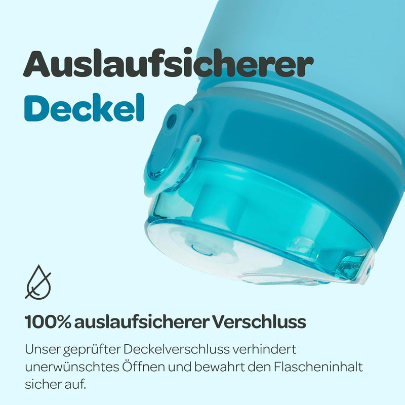 Hydracy Trinkflasche mit Fruchteinsatz - 1L Wasserflasche - BPA-freie Trinkflasche mit Zeitmarkierun