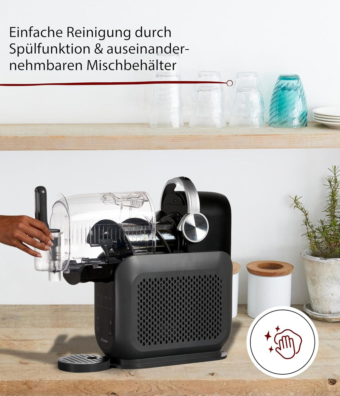 Cloer 9960 Slush Eis Maschine für bis zu 2,5 Liter, 6 Einstellungen, Slush Ice, Frozen Cocktail, Mil