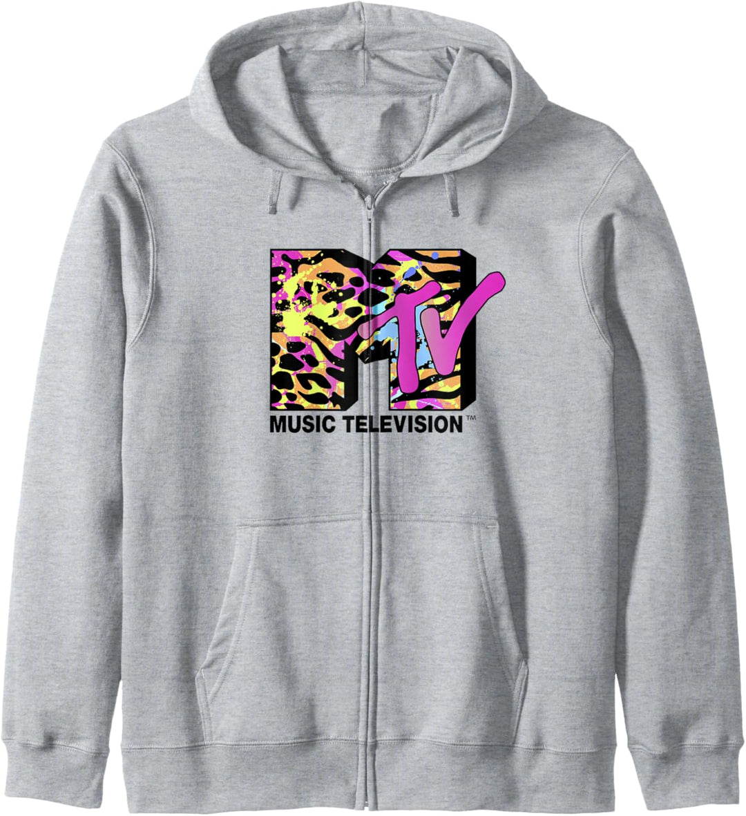 MTV Animal Print Paint Splatter Logo Fill Kapuzenjacke