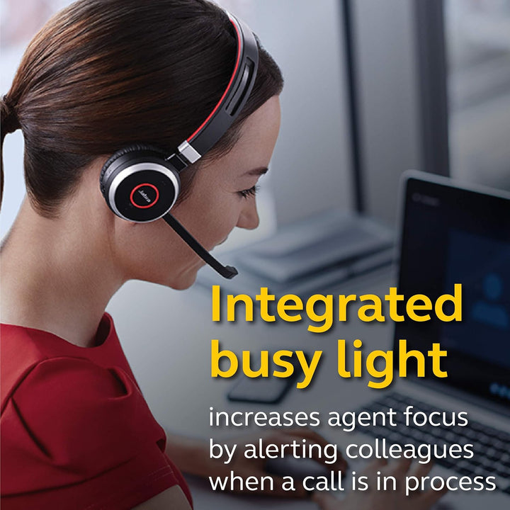 Jabra Evolve 65 Wireless Stereo On-Ear Headset – Microsoft Certified Headphones With Long-Lasting Ba