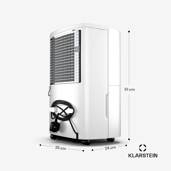 Klarstein DryFy 20L Luftentfeuchter - 400W, 20L/Tag, 5L Tank, 46dB Leise, Auto-Swing, Timer, Wäschet