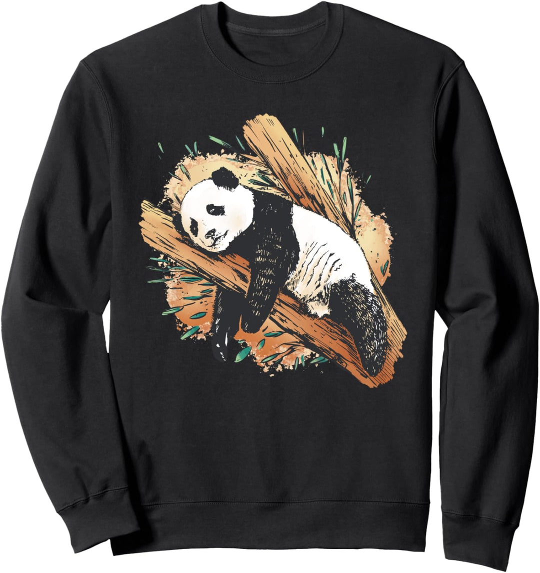 Schlafender Panda Zeichenkunst Sweatshirt