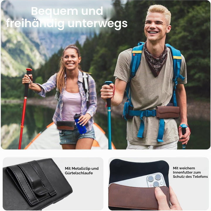 Handy Gürteltasche Premium Leder Tasche mit Gürtelclip Handytasche für Samsung Galaxy S24 Ultra S23