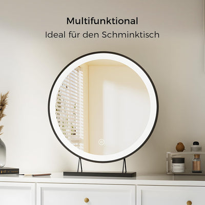 Heilmetz® Schminkspiegel mit Beleuchtung Schminkspiegel Φ48cm LED Tischspiegel Kosmetikspiegel mit B