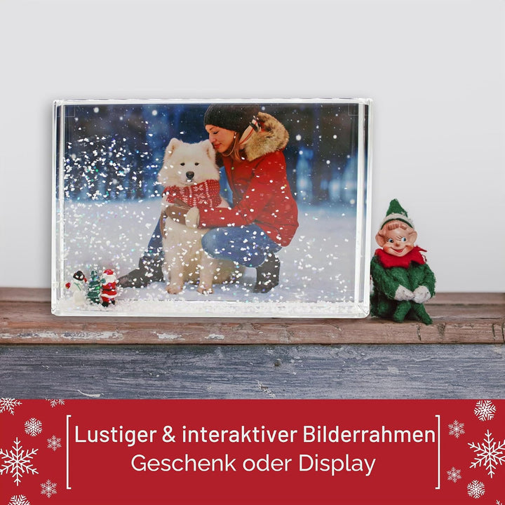 Adventa Glitzer-Bilderrahmen, klares Acryl, 4 x 6 cm, ideales personalisiertes Geschenk oder Heimdek