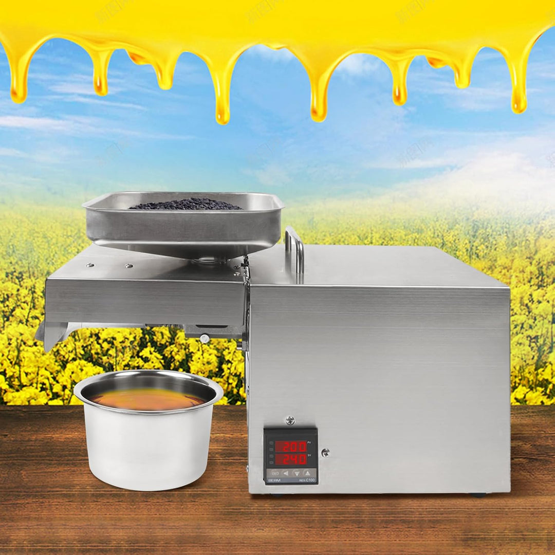 610W Ölpresse 104-464℉ Öl Pressmaschine Elektrische Ölmühle Sesamsamen Erdnüsse Kaltpresse Automatis