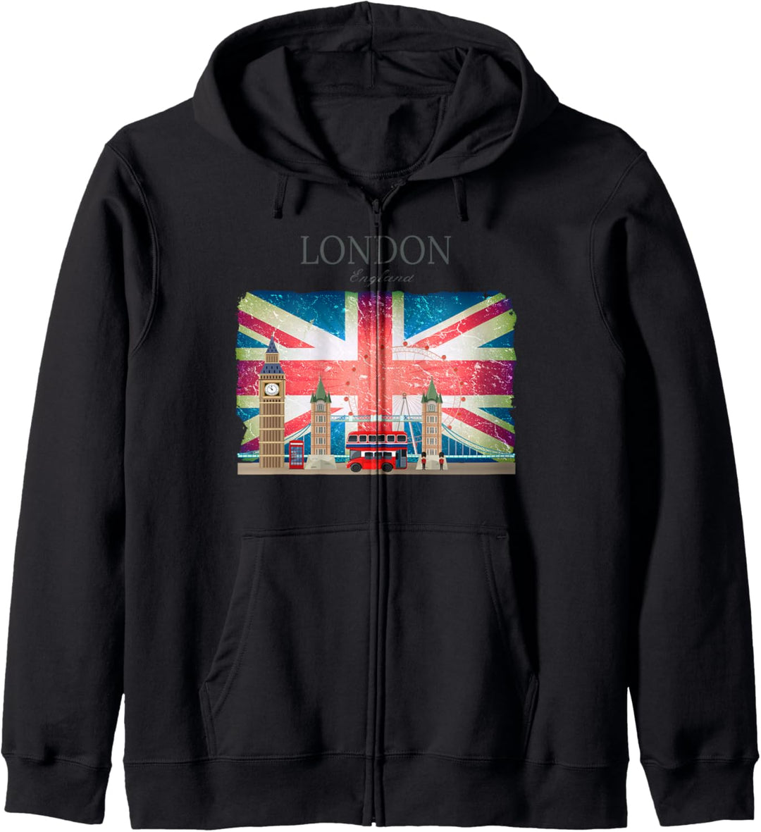 London Souvenir City Vintage Britische UK-Flagge Männer Frauen Geschenk Kapuzenjacke