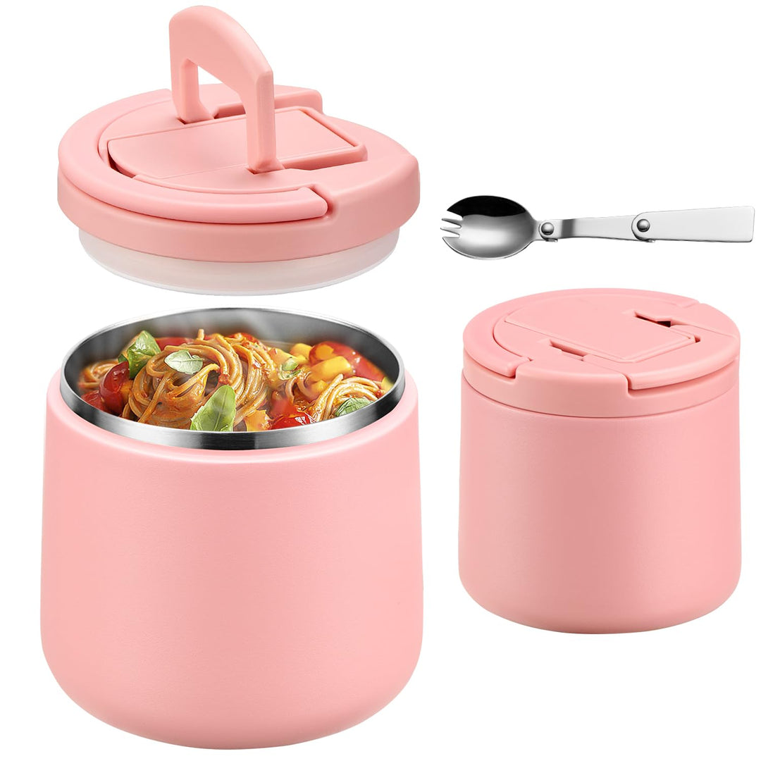 Itslife Thermobehälter für Essen 600ml, Warmhaltebehälter Essen Edelstahl mit Schnallendeckel und Lö